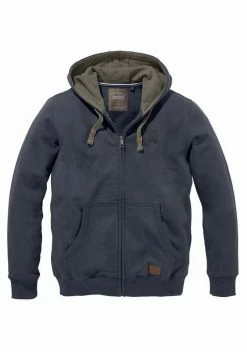 Man's World Kapuzensweatjacke mit kontrastfarbigem Innenfutter Schwarz, Olivgrün, Blau -Man's World Verkäufe 14353642