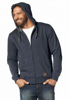 Man's World Kapuzensweatjacke mit kontrastfarbigem Innenfutter Schwarz, Olivgrün, Blau -Man's World Verkäufe 14354681