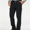 Man's World Cargohose (Set, mit Gürtel) mit Zip-Off Funktion Schwarz, Grau