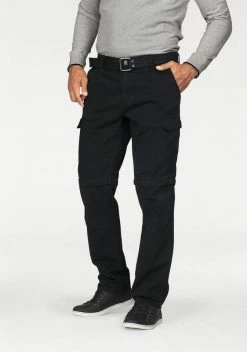 Man's World Cargohose (Set, mit Gürtel) mit Zip-Off Funktion Schwarz, Grau