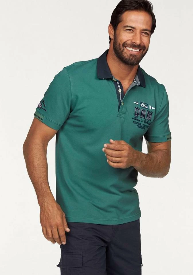 Man's World Poloshirt in Piqué-Qualität mit Kontrastkragen 1 Man's World Poloshirt in Piqué-Qualität mit Kontrastkragen
