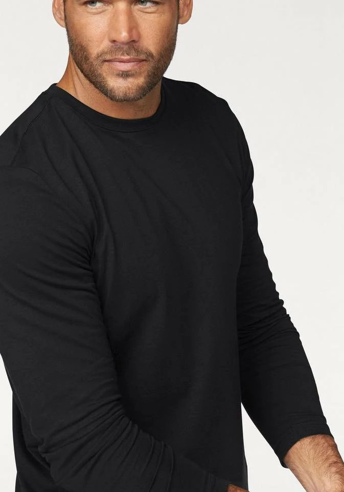 Man's World Langarmshirt (Packung, 3-tlg., 3er-Pack) aus reiner Baumwolle Rot | marine | grau-meliert, Olivgrün | natur | khaki, Schwarz | schwarz | schwarz, Weiß | weiß | weiß 3 Man's World Langarmshirt (Packung, 3-tlg., 3er-Pack) aus reiner Baumwolle Rot | marine | grau-meliert, Olivgrün | natur | khaki, Schwarz | schwarz | schwarz, Weiß | weiß | weiß – Bild 3