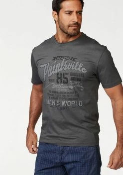 Man's World T-Shirt mit Print Blau-grau, Nachtblau, Dunkelgrau -Man's World Verkäufe 18549941