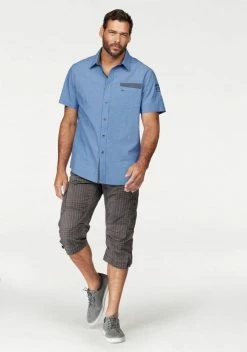 Man's World Cargobermudas in 3/4-Länge mit modischem Karomuster Grau-braun-kariert, Blau-kariert -Man's World Verkäufe 18984956