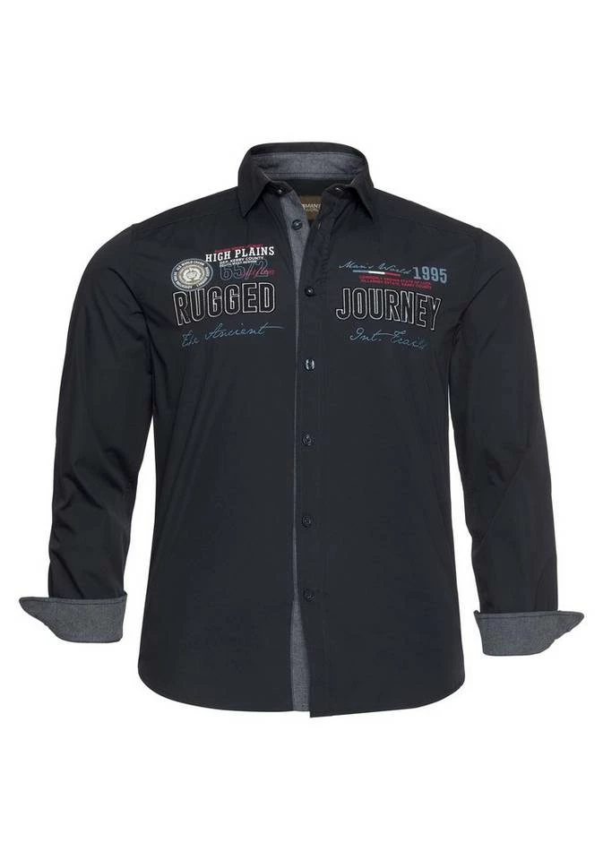 Man's World Langarmhemd mit hochwertigen Applikationen 2 Man's World Langarmhemd mit hochwertigen Applikationen – Bild 2