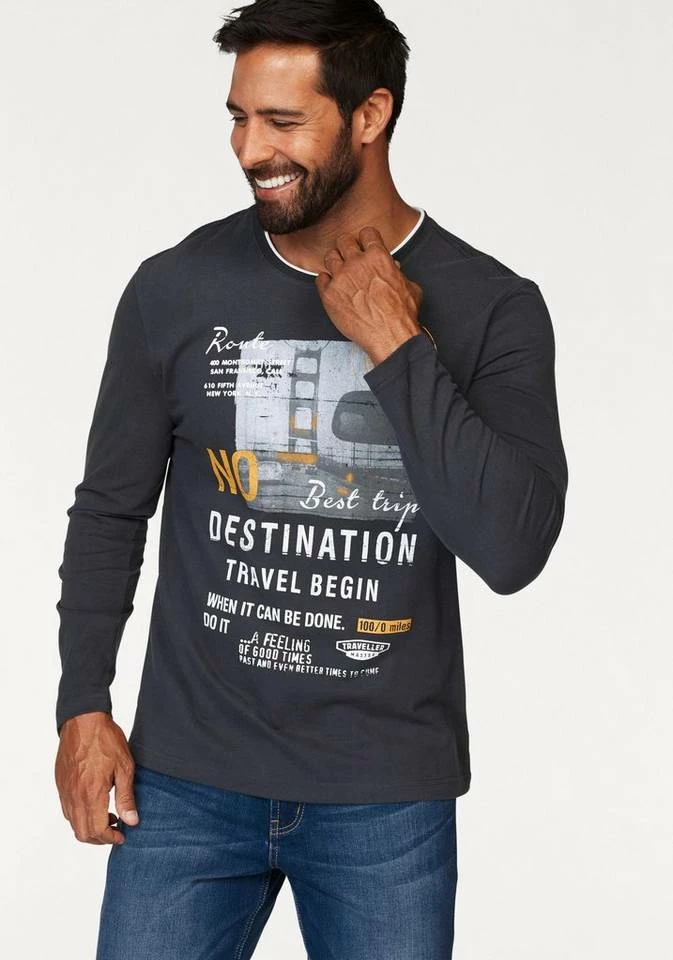 Man's World Langarmshirt mit mehrfarbigem Print 1 Man's World Langarmshirt mit mehrfarbigem Print