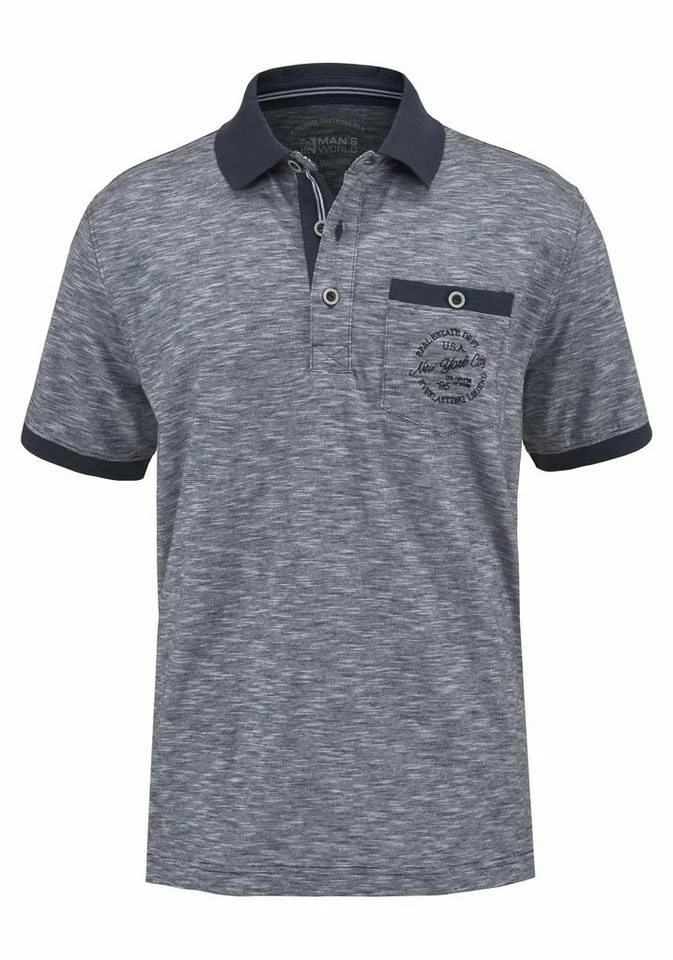 Man's World Poloshirt in melierter Optik 5 Man's World Poloshirt in melierter Optik – Bild 5