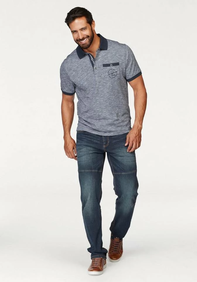 Man's World Poloshirt in melierter Optik 4 Man's World Poloshirt in melierter Optik – Bild 4