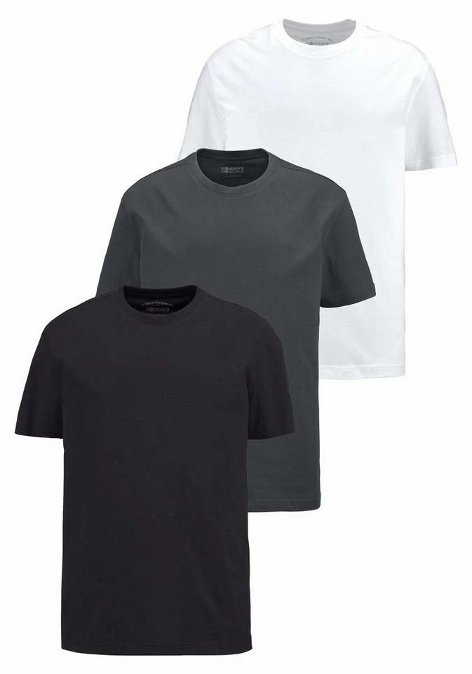 Man's World T-Shirt (Packung, 3-tlg., 3er-Pack) Basic Farben 1 Man's World T-Shirt (Packung, 3-tlg., 3er-Pack) Basic Farben