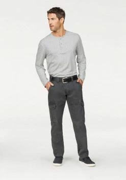 Man's World Cargohose mit aufgesetzten Taschen Schwarz, Khaki, Olivgrün, Grau -Man's World Verkäufe 27601092