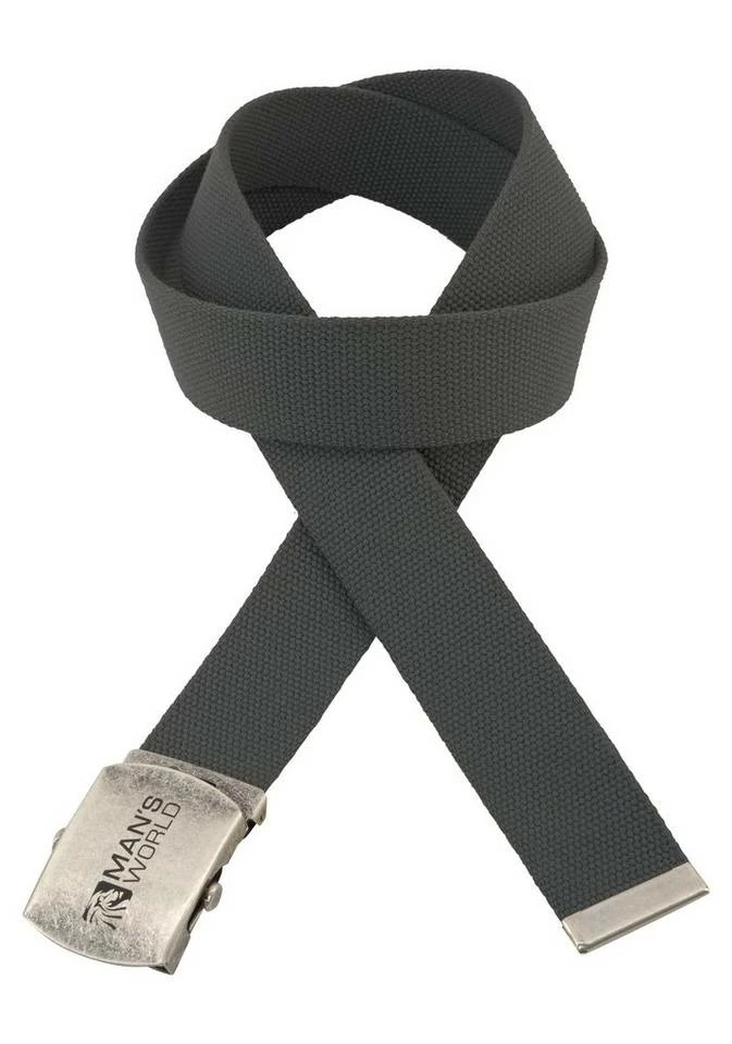 Man's World Stoffgürtel Mit Koppelschließe, Textilbandgürtel Marine, Schwarz, Beige, Grau 1 Man's World Stoffgürtel Mit Koppelschließe, Textilbandgürtel Marine, Schwarz, Beige, Grau