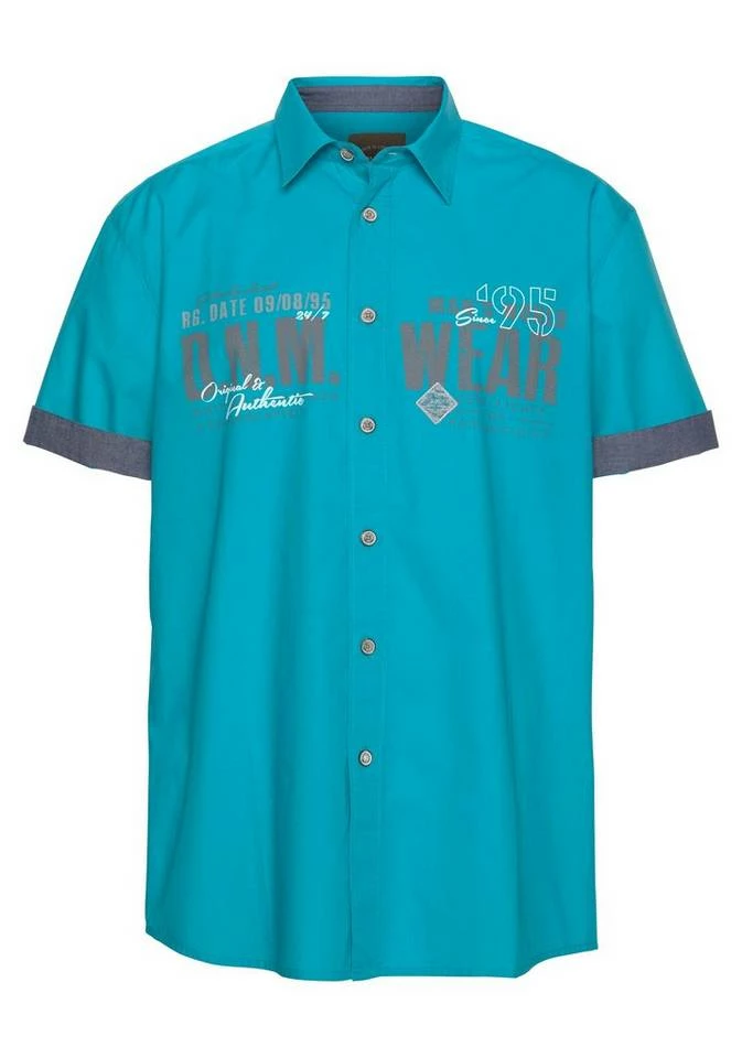 Man's World Kurzarmhemd mit Chambray-Einsätzen Schwarz, Weiß, Türkis 5 Man's World Kurzarmhemd mit Chambray-Einsätzen Schwarz, Weiß, Türkis – Bild 5