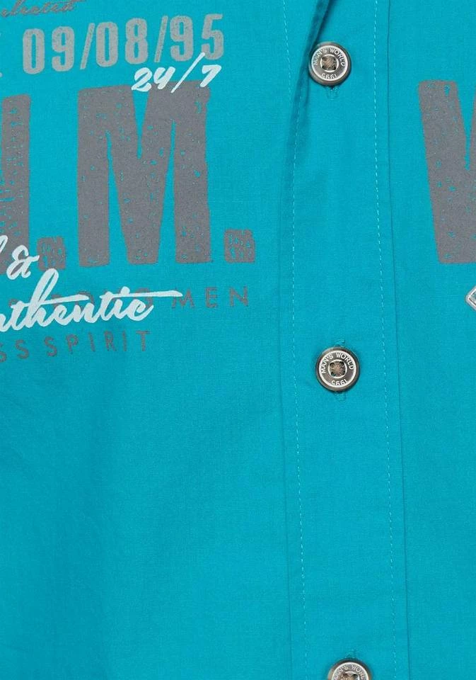 Man's World Kurzarmhemd mit Chambray-Einsätzen Schwarz, Weiß, Türkis 6 Man's World Kurzarmhemd mit Chambray-Einsätzen Schwarz, Weiß, Türkis – Bild 6