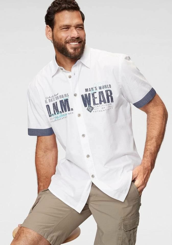 Man's World Kurzarmhemd mit Chambray-Einsätzen Schwarz, Weiß, Türkis 11 Man's World Kurzarmhemd mit Chambray-Einsätzen Schwarz, Weiß, Türkis – Bild 11