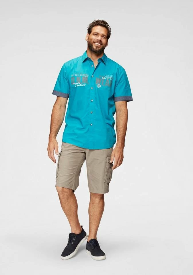 Man's World Kurzarmhemd mit Chambray-Einsätzen Schwarz, Weiß, Türkis 7 Man's World Kurzarmhemd mit Chambray-Einsätzen Schwarz, Weiß, Türkis – Bild 7