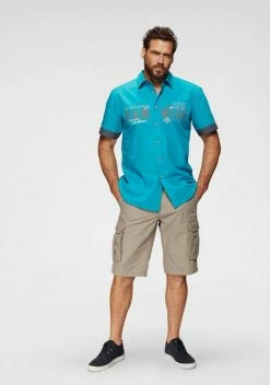 Man's World Kurzarmhemd mit Chambray-Einsätzen Schwarz, Weiß, Türkis 19 Man's World Kurzarmhemd mit Chambray-Einsätzen Schwarz, Weiß, Türkis -Man's World Verkäufe 29379084