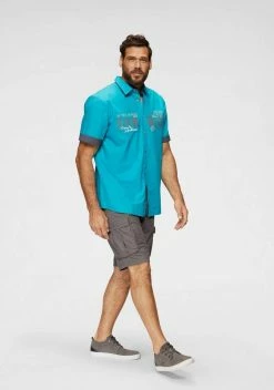 Man's World Kurzarmhemd mit Chambray-Einsätzen Schwarz, Weiß, Türkis 20 Man's World Kurzarmhemd mit Chambray-Einsätzen Schwarz, Weiß, Türkis -Man's World Verkäufe 29380253