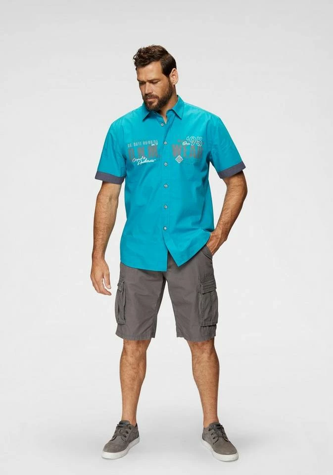 Man's World Kurzarmhemd mit Chambray-Einsätzen Schwarz, Weiß, Türkis 10 Man's World Kurzarmhemd mit Chambray-Einsätzen Schwarz, Weiß, Türkis – Bild 10