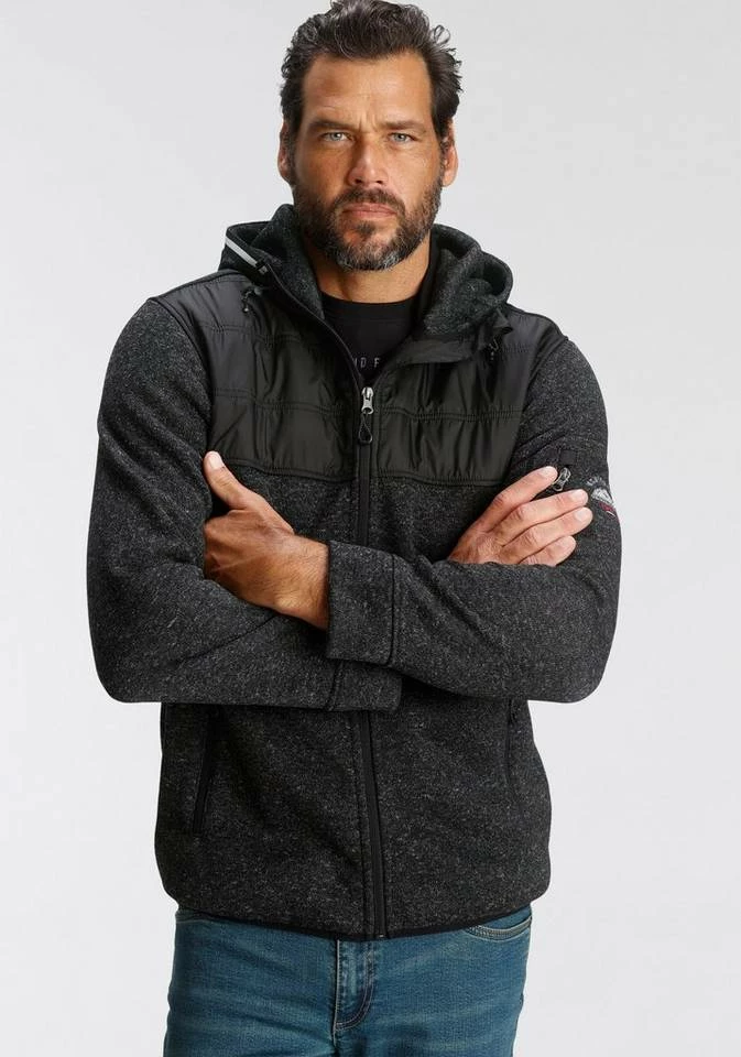 Man's World Fleecejacke Hellgrau-blau, Schwarz-meliert 7 Man's World Fleecejacke Hellgrau-blau, Schwarz-meliert – Bild 7