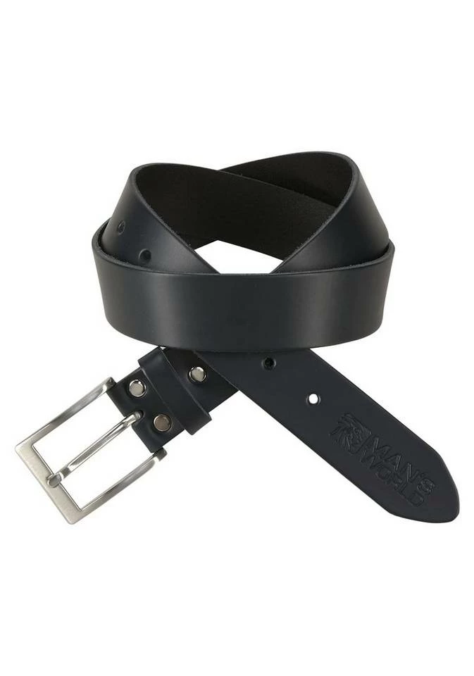 Man's World Ledergürtel mit Man's World Logoprägung auf der Spitze Dunkelbraun, Grau, Marine 4 Man's World Ledergürtel mit Man's World Logoprägung auf der Spitze Dunkelbraun, Grau, Marine – Bild 4