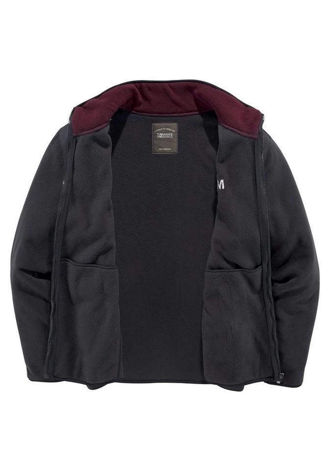 Man's World Fleecejacke Burgund (aus nachhaltigem Material), Marine ((aus nachhaltigem Material)), Marine, Grau-meliert 6 Man's World Fleecejacke Burgund (aus nachhaltigem Material), Marine ((aus nachhaltigem Material)), Marine, Grau-meliert – Bild 6