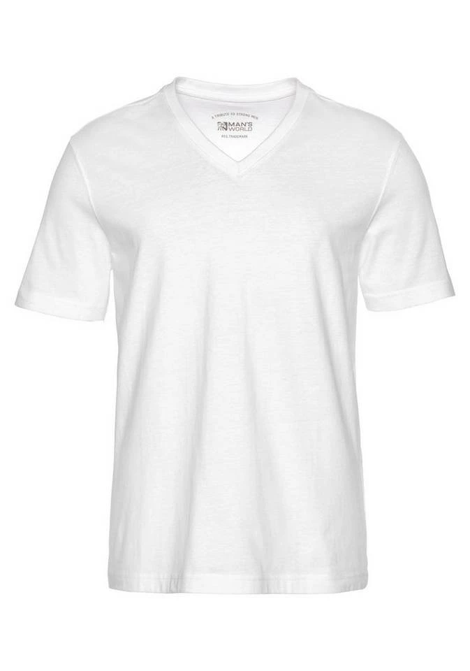 Man's World V-Shirt (Packung, 3-tlg., 3er-Pack) Schwarz, Weiß 5 Man's World V-Shirt (Packung, 3-tlg., 3er-Pack) Schwarz, Weiß – Bild 5