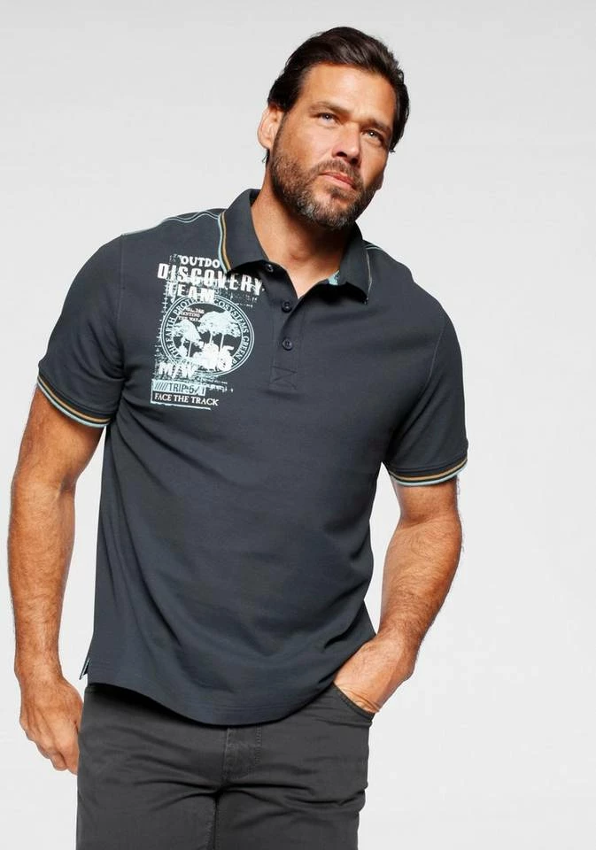 Man's World Poloshirt Mit Print an der Schulter 1 Man's World Poloshirt Mit Print an der Schulter