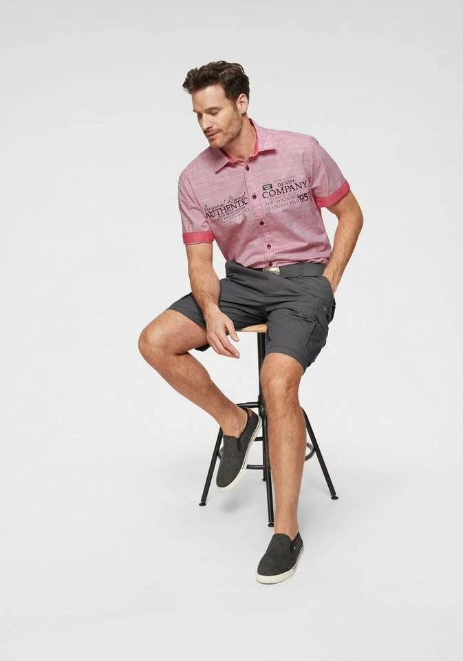 Man's World Kurzarmhemd in modischer Streifenoptik Hellrot, Hellblau 4 Man's World Kurzarmhemd in modischer Streifenoptik Hellrot, Hellblau – Bild 4