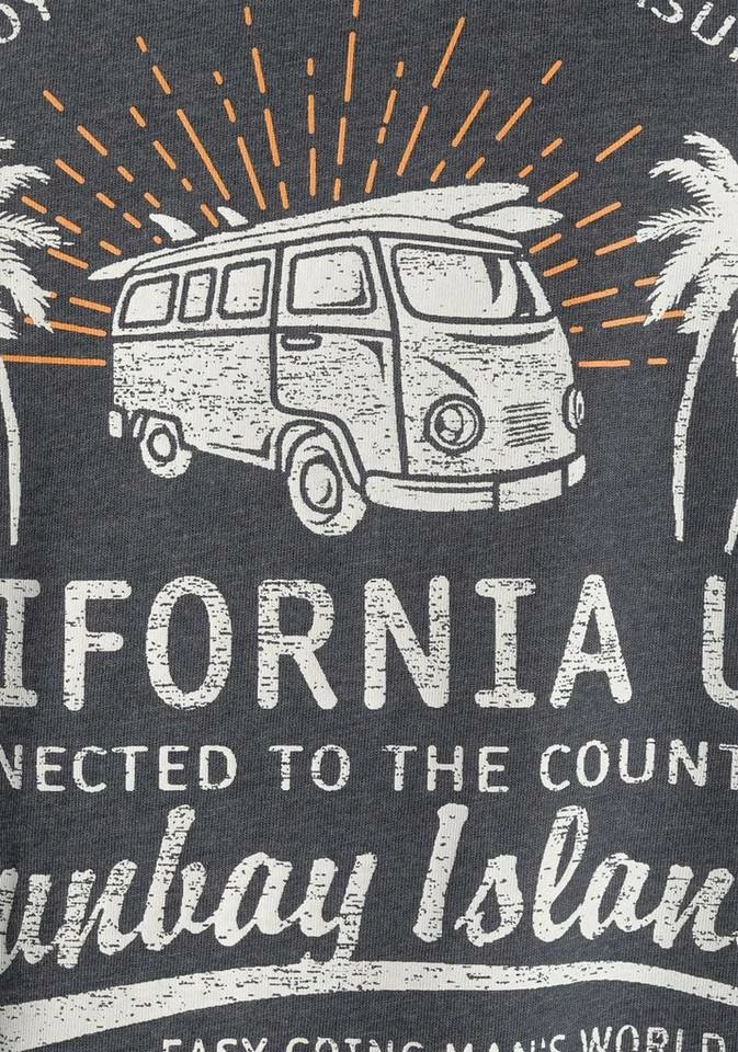 Man's World T-Shirt mit großflächigem Print Blaugrau-meliert, Rot-meliert 6 Man's World T-Shirt mit großflächigem Print Blaugrau-meliert, Rot-meliert – Bild 6