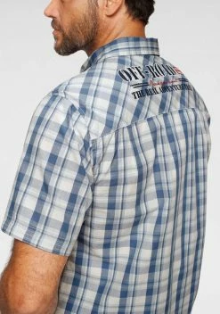 Man's World Kurzarmhemd Mit Chambray-Einsätzen an den Ärmeln -Man's World Verkäufe 36064660