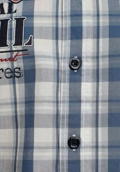 Man's World Kurzarmhemd Mit Chambray-Einsätzen an den Ärmeln -Man's World Verkäufe 36064773