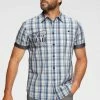 Man's World Kurzarmhemd Mit Chambray-Einsätzen an den Ärmeln