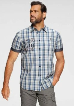 Man's World Kurzarmhemd Mit Chambray-Einsätzen an den Ärmeln