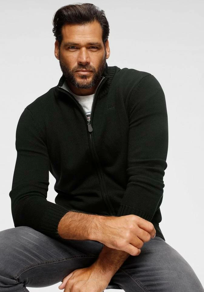 Man's World Strickjacke aus Baumwollmischung Schwarz, Marine 9 Man's World Strickjacke aus Baumwollmischung Schwarz, Marine – Bild 9