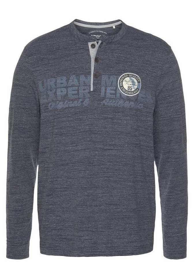 Man's World Henleyshirt In melierter Optik 1 Man's World Henleyshirt In melierter Optik