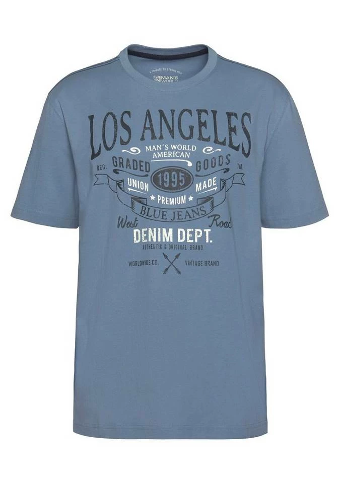 Man's World T-Shirt mit großem Print Marine, Graublau 5 Man's World T-Shirt mit großem Print Marine, Graublau – Bild 5