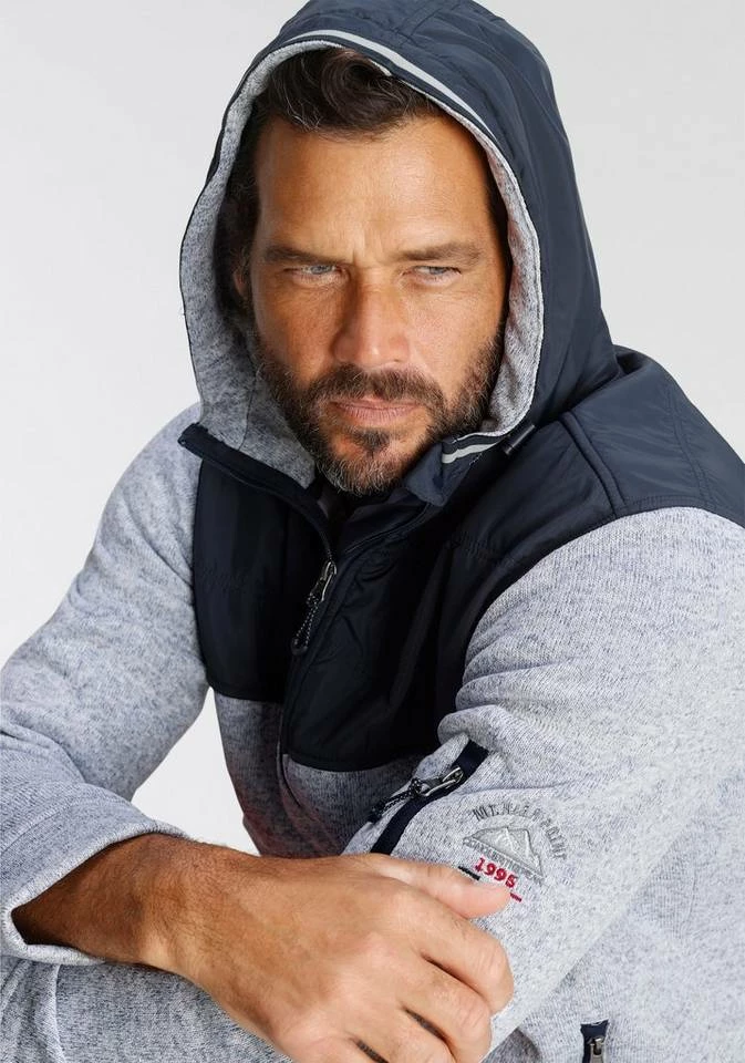 Man's World Fleecejacke Hellgrau-blau, Schwarz-meliert 3 Man's World Fleecejacke Hellgrau-blau, Schwarz-meliert – Bild 3