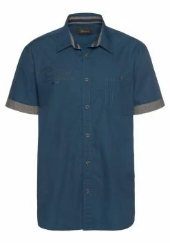 Man's World Kurzarmhemd mit Chambrayeinsätzen Rauchblau, Rot -Man's World Verkäufe 6f3f3f8f 6450 50fe b070 31d39a06802f