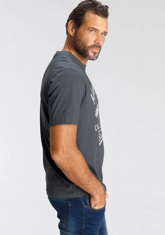 Man's World T-Shirt mit großflächigem Print Blaugrau-meliert, Rot-meliert 2 Man's World T-Shirt mit großflächigem Print Blaugrau-meliert, Rot-meliert – Bild 2