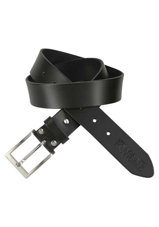 Man's World Ledergürtel mit Man's World Logoprägung auf der Spitze Dunkelbraun, Grau, Marine 3 Man's World Ledergürtel mit Man's World Logoprägung auf der Spitze Dunkelbraun, Grau, Marine – Bild 3