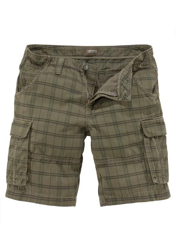Man's World Cargoshorts Vorgewaschene Optik Grau-kariert, Olivgrün-kariert 4 Man's World Cargoshorts Vorgewaschene Optik Grau-kariert, Olivgrün-kariert – Bild 4