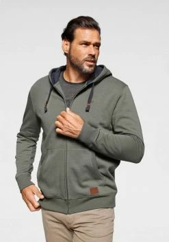 Man's World Kapuzensweatjacke mit kontrastfarbigem Innenfutter Schwarz, Olivgrün, Blau -Man's World Verkäufe b71762e7 a8da 578c 824c a2c46e4e421c