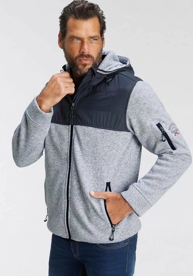 Man's World Fleecejacke Hellgrau-blau, Schwarz-meliert 1 Man's World Fleecejacke Hellgrau-blau, Schwarz-meliert