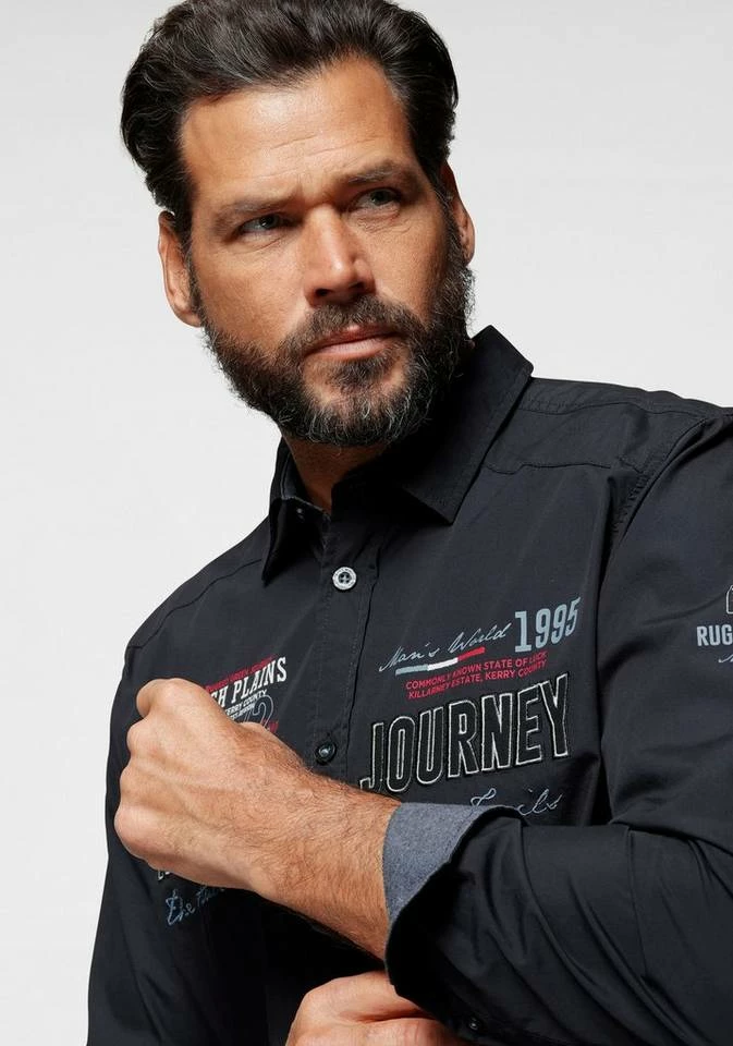 Man's World Langarmhemd mit hochwertigen Applikationen 5 Man's World Langarmhemd mit hochwertigen Applikationen – Bild 5