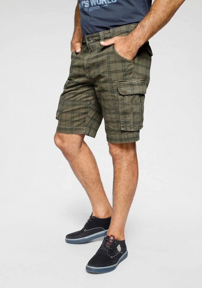 Man's World Cargoshorts Vorgewaschene Optik Grau-kariert, Olivgrün-kariert 1 Man's World Cargoshorts Vorgewaschene Optik Grau-kariert, Olivgrün-kariert