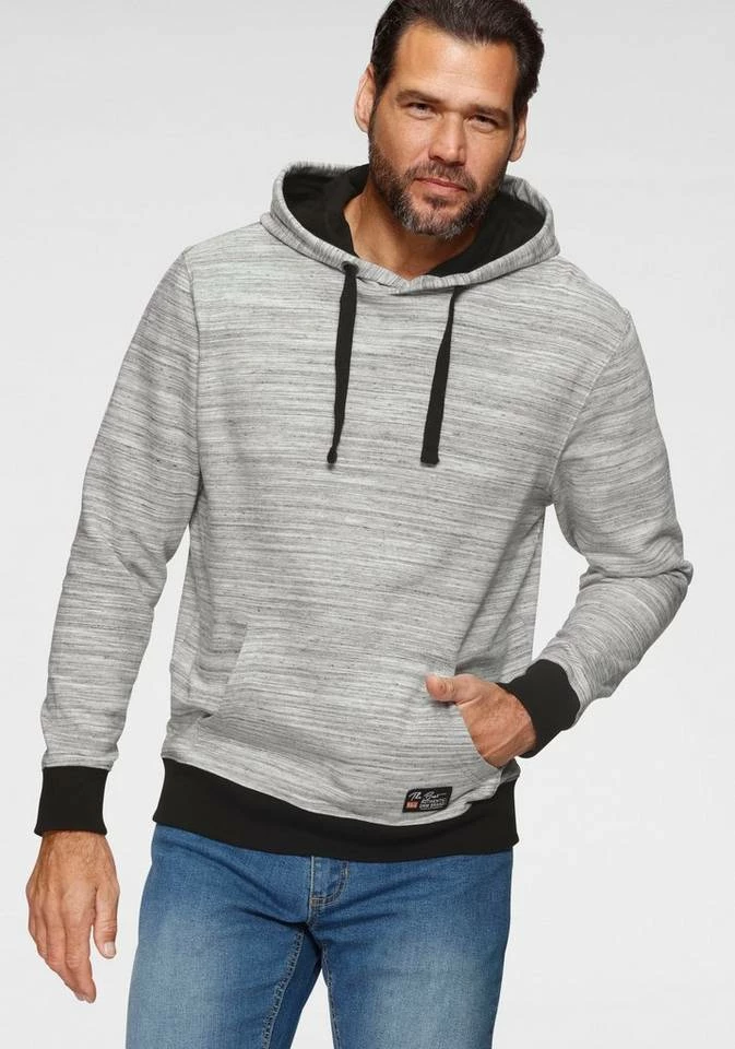 Man's World Kapuzensweatshirt kontrastfarbene Details Grau-weiß, Schwarz-meliert, Dunkelblau-meliert 8 Man's World Kapuzensweatshirt kontrastfarbene Details Grau-weiß, Schwarz-meliert, Dunkelblau-meliert – Bild 8